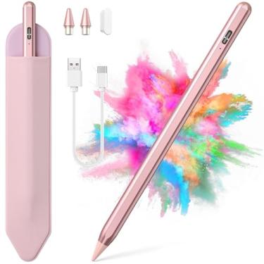 Imagem de Caneta Stylus para telas sensíveis ao toque iOS e Android, lápis ativo para Samsung, canetas Stylus digitais inteligentes para tablets Lenovo/Huawei/Vivo/Mi, iPhone/Google Pixel, desenho e escrita