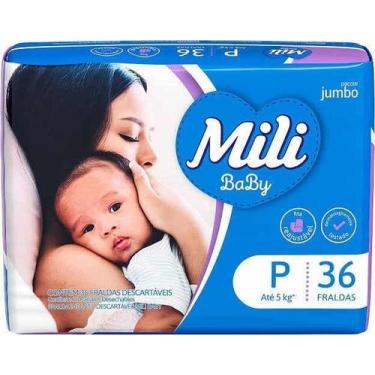 Imagem de Pacote Fralda Mili Jumbo P 36 Tiras Sem Genero Tamanho P