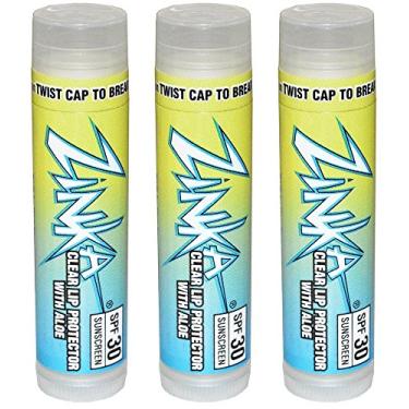 Imagem de Zinka Clear Lip Protector With Aloe SPF 30 Sunscreen Lip Balm .15 Ounce (Pack of 3)