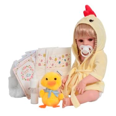 Imagem de Bebê Reborn Boneca Loira Realista Saída de Banho Kit Itens