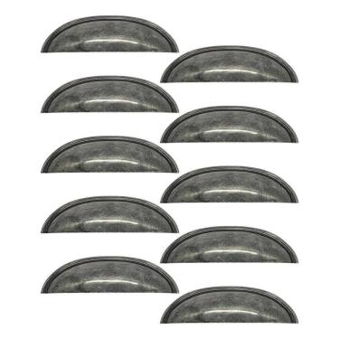 Imagem de Puxador Concha Puxador Armario Gaveta Co Prata Envelhecido