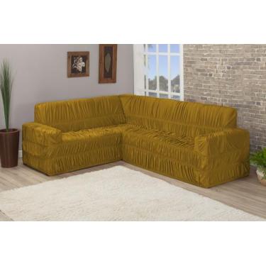 Imagem de Capa Protetora de Sofá de Canto Até 9 Lugares Elásticada Decoração - N