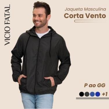 Imagem de Jaqueta Masculina Nylon Corta Vento Impermeável Proteção Contra Vento e Chuva Capuz Ajustavel-Masculino