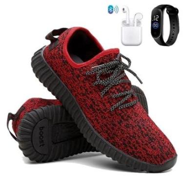 Imagem de Kit Tênis Para Corrida Academia Masculino Super Leve e Macio com Fone e Relógio-Masculino