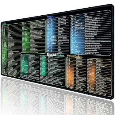 Imagem de Tapete de mesa Excel/Word/Power Point/folha de dicas de computador, mousepad impermeável, tapete de mesa grande para jogos de escritório (GG 80 x 30 cm), antiderrapante para mouse pad de computador