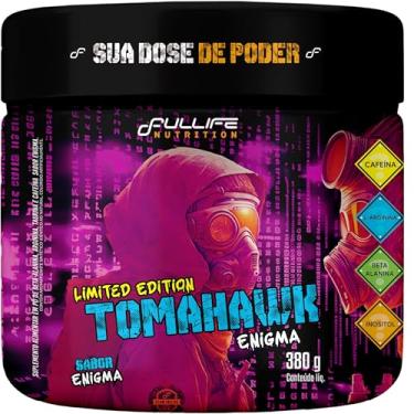 Imagem de Fullife Nutrition, Pré-treino complementado com Beta-alanina, L-Arginina, Inositol e Cafeína, Tomahawk, Sabor Enigma, Pote, 380 gramas • 25 Doses