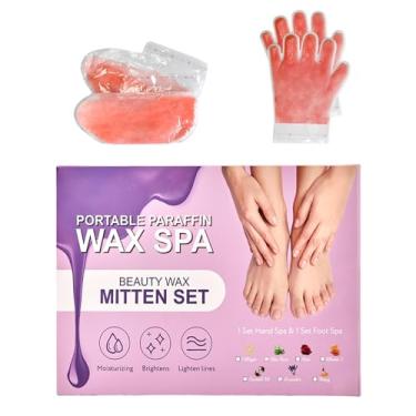 Imagem de KmaxShip 10-Minute Paraffin Hand & Foot Treatments, Self Contained Paraffin Wax Gloves and Booties Set for Intensive Hydration At Home, Vitamin C, Two-Pairs