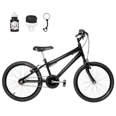Imagem de Bicicleta Infantil Masculina Aro 20+Kit Passeio Preta