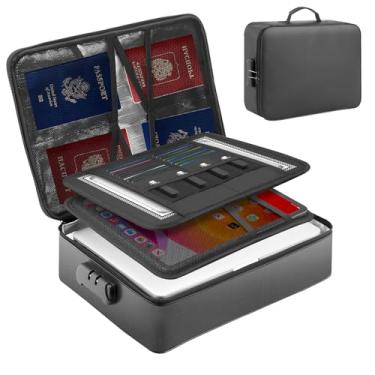 Imagem de Bolsa de documentos à prova d'água à prova de fogo com trava