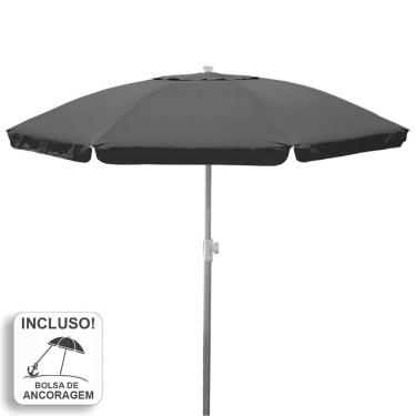 Imagem de Guarda-Sol Zaka Alumínio 2.5 metros Cinza Grande Reforçado