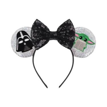 Imagem de Tiara De Orelhas De Rato Da Disney Com Laço De Lantejoulas Para Menina