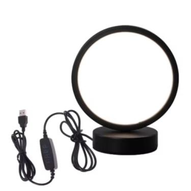 Imagem de LumináRia de Mesa Redonda Criativa Led, 3w, Abajur Led Recarregave Tipo C,com Proteção, para Os Olhos e Luz Noturna(Plug-in USB)