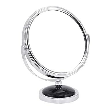 Imagem de CZCZC Espelho de maquilhagem, espelho de maquilhagem para secretária, ampliação 3X, espelho cosmético, frente e verso, espelho giratório de 360°, espelho portátil pequeno