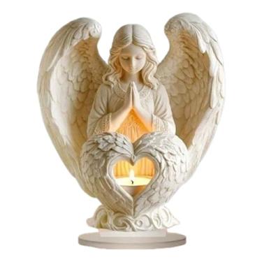 Imagem de KiBcsLic Anjo de mesa em acrílico plano 2D, enfeite decorativo e criativo, suporte de mesa em forma de anjo para festas, feriados, escritório, festivais e