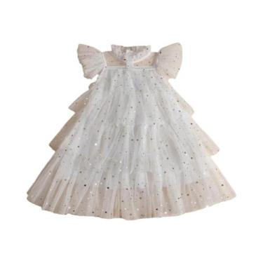 Imagem de Vestido De Festa De Aniversário Para Meninas Com Lantejoulas E Tule, E
