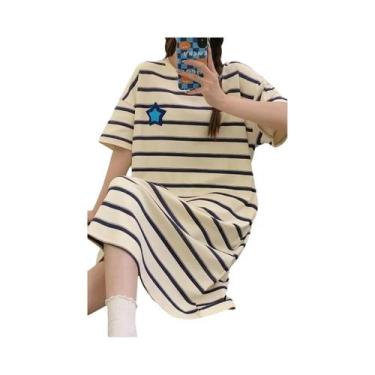 Imagem de Camisola De Verão plus Size Para Mulheres Em Seda Gelada, Manga Curta,