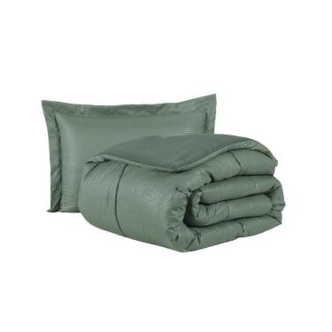 Imagem de Kit Cobre Leito Ravena To Decorando Solteiro 2 Peças Micropercal 200 Fios Toque Acetinado 100% Poliéster - Verde