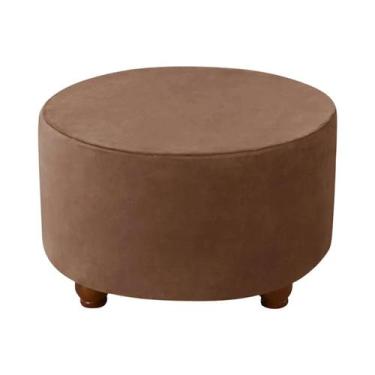 Imagem de Capa De Veludo Macio Para Puff Redondo, Capa Elástica Para Apoio De Pé