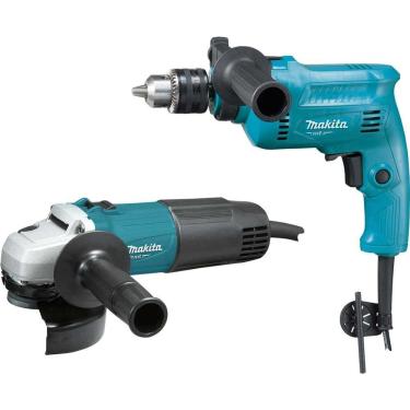 Imagem de Combo Furadeira Impacto 1-2 500w + Esmerilhadeira Angular 4.1-2 600 W 220v Mtk0003b Makita 220v Ostenvonder