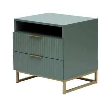 Imagem de Mesa de Cabeceira Ondulada Verde Westwing - Westwing Collection, Verde