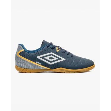 Imagem de Chuteira Society Futsal Attak Eternal Adulto Umbro, Marinho, Branco, D
