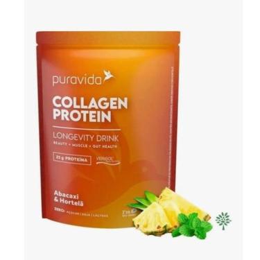 Imagem de Collagen Protein Pura Vida 450g Colágeno Verisol Puravida Sabor Abacax