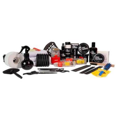 Imagem de Kit Barbeiro Iniciante Completo Wmark máquina de cortar cabelo + 25 it