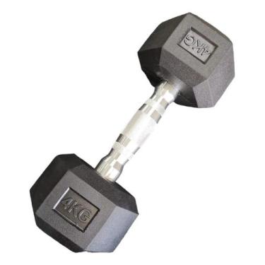 Imagem de Halter Gohardbr Sextavado Cromado Emborrachado 1 Un De 4kg