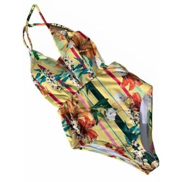 Imagem de Maiô Verão  Com Decote Profundo Feminino Estampado Moderno - Delicadas