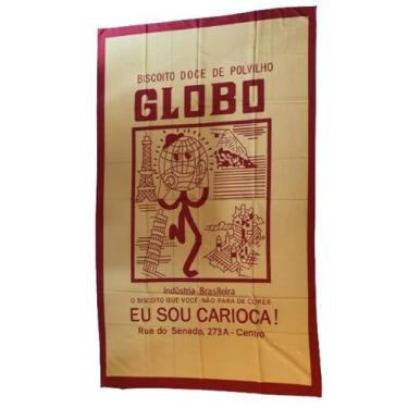 Imagem de Canga de Praia Estampa Biscoito Globo Salgado ou Doce, Amarelo, Único