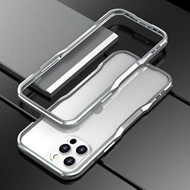 Imagem de Para iPhone 14 13 12 ProMax Metal Frame Phone Case Liga de Alumínio Armadura Leve À Prova de Choque Para 7 8 Plus, Prata, Para iPhone 12 12Pro