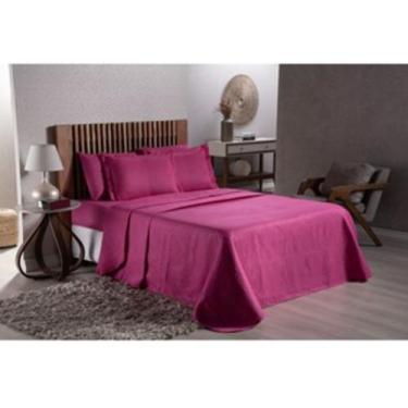 Imagem de Kit Cobre Leito mais Lençol Casal  4 peças  Pink/115-104Pink - Luck Ba