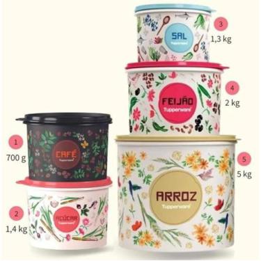 Imagem de Kit Mantimentos Tupperware - floral