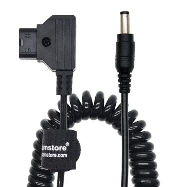 Imagem de Cabo de alimentação D-tap para CC compatível com Atomos Shogun Inferno, monitor SmallHD Indie 7, Blackmagic Video Assist, KiPRO LCD, monitor Ikan, cabo de 12V 5,5 mm × 2,1 mm (cabo enrolado, CC reto)