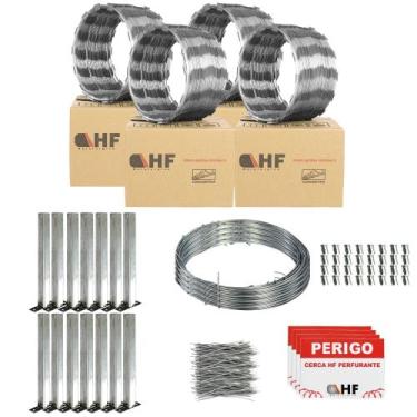 Imagem de Cerca concertina simples galvanizada 30cm 40 metros com kit - HF CENTR