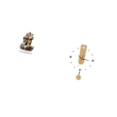 Imagem de Vaveren Enfeite de Mesa de Acrílico, Decoração Exclusiva para Casa, Presente para Feriado, Canto de Lareira, Algarismos Romanos, Relógio de Parede Silencioso,