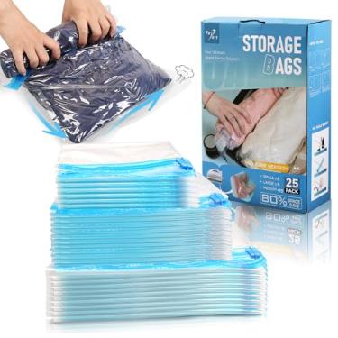 Imagem de Bolsas de compressão para viagem – Essenciais de viagem – Pacote com 25 bolsas economizadoras de espaço – sem necessidade de vácuo – Sacos de compressão para acessórios de cruzeiro