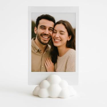 Imagem de Kit 5 Porta Polaroid Nuvem Branco, Suporte para Fotos Instax Mini, Design Minimalista, PLA Ecológico (Branco)
