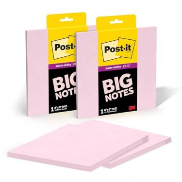 Imagem de Post-it Notas grandes super adesivas, 20 x 20 cm, notas adesivas extragrandes em sal rosa, 2 blocos, 60 folhas no total, ótimo para quadros de visão, projetos criativos, espaços de estudo