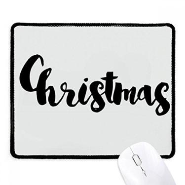 Imagem de Mousepad com citação estilosa de Natal para escrever à mão, borda costurada preta, jogo antiderrapante