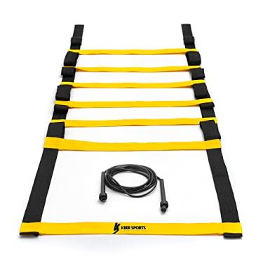 Imagem de Kit Escada De Agilidade + Corda De Pular Exercício Funcional Cor:Preto;Tamanho:G;Genero:Unissex