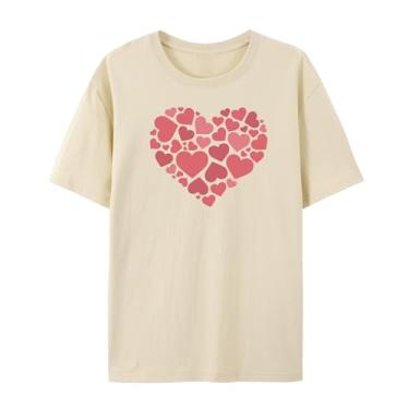 Imagem de Camiseta Love Graphic para amigos Love Funny Graphic para homens e mulheres para o amor, Caqui, PP