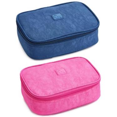 Imagem de Kit Dois Estojos Box Grande 100 Pens Menino Menina Escolar - Denlex, A