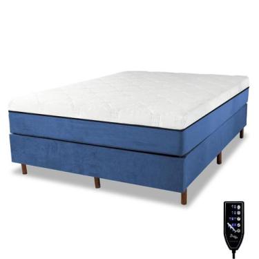 Imagem de Cama Box e Colchão Magnético Massageador - Therapy Life Basic, Azul, C