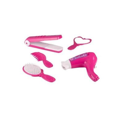 Imagem de Kit fashion infantil com chapinha secador escova poliplac, Rosa