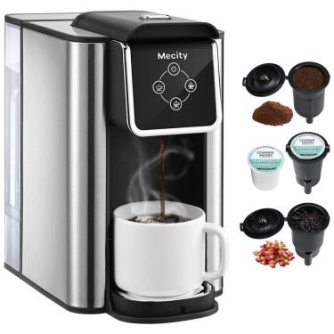 Imagem de Máquina de Café Expresso 3 em 1 Tanque de 1,5 Litros com Controle de Temperatura 1150W, 110v, MECITY KC101, Cinza