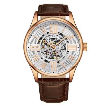 Imagem de Relógio Masculino Stuhrling Atrium 3942 Automático 42mm, Ouro Rosa e Marrom