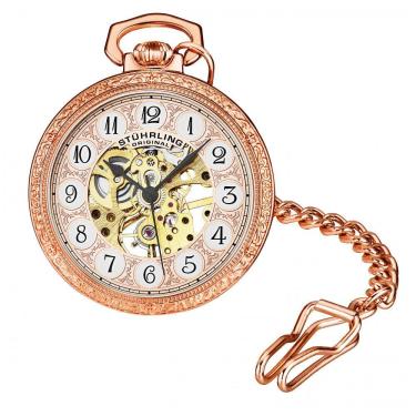 Imagem de Relógio de Bolso Masculino Stuhrling Jove 986 de Corda Manual 48mm, Dourado