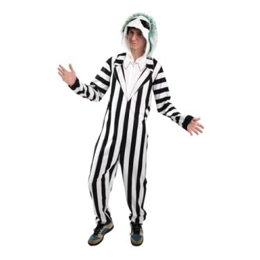 Imagem de Bioworld Beetlejuice Betelgeuse Terno masculino com capuz, Bju Betelgeuse, G