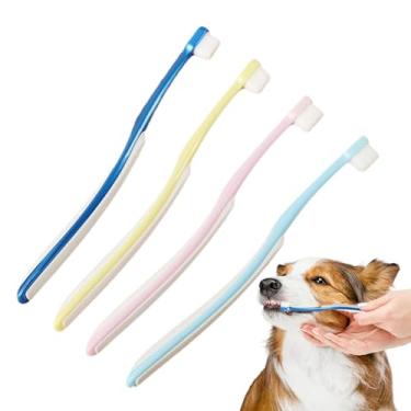 Imagem de Escova de dentes para cães, escova de dentes para gatos | Kit de escovação de dentes de cabeça larga para uso diário, uso interno, casa, banho, idosos, viagens ao ar livre, limpeza de filhotes
